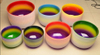 Crystal Singing Bowl Rainbow Frosted