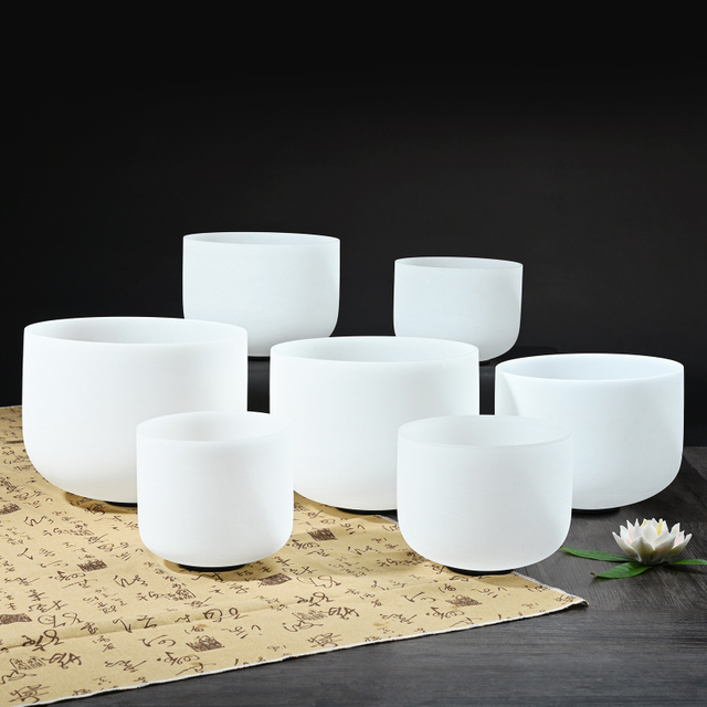 Chakra Set Frosted Singing Bowl 7''-13'' size