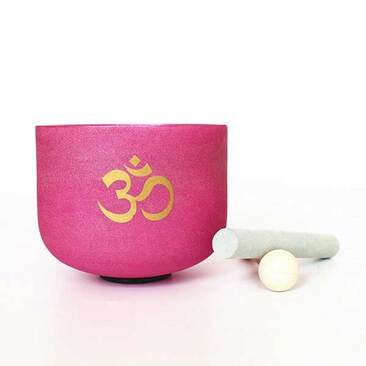 Color Crystal Singing Bowl OM Pattern Design