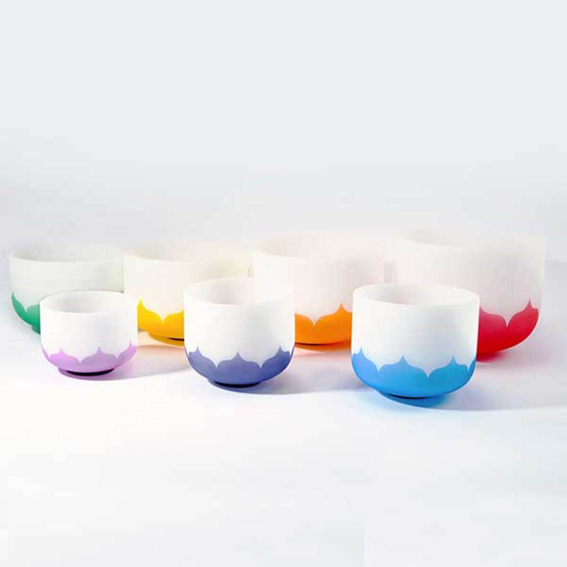 Crystal Singing Bowl with Lotus Design